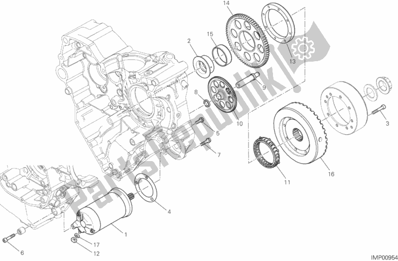 All parts for the Electric Starting And Ignition of the Ducati Multistrada 1200 S Touring USA 2017